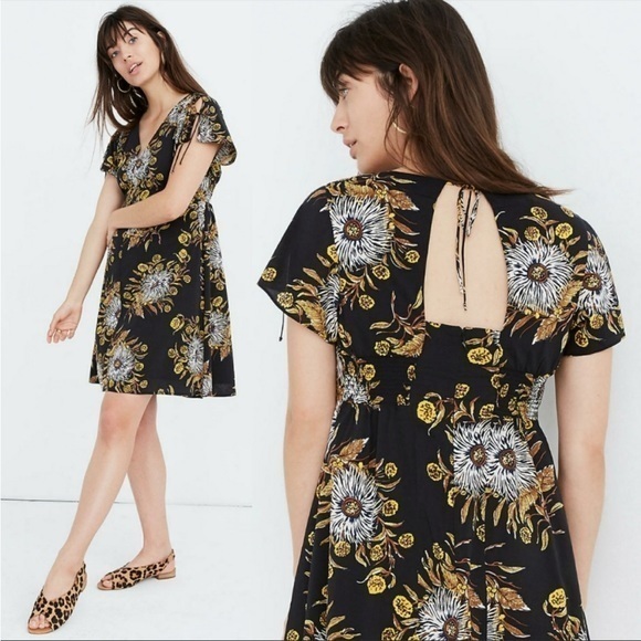 Madewell Dresses & Skirts - Madewell Painted Blooms Open Back Mini Dress Sz 00/XS. Like New